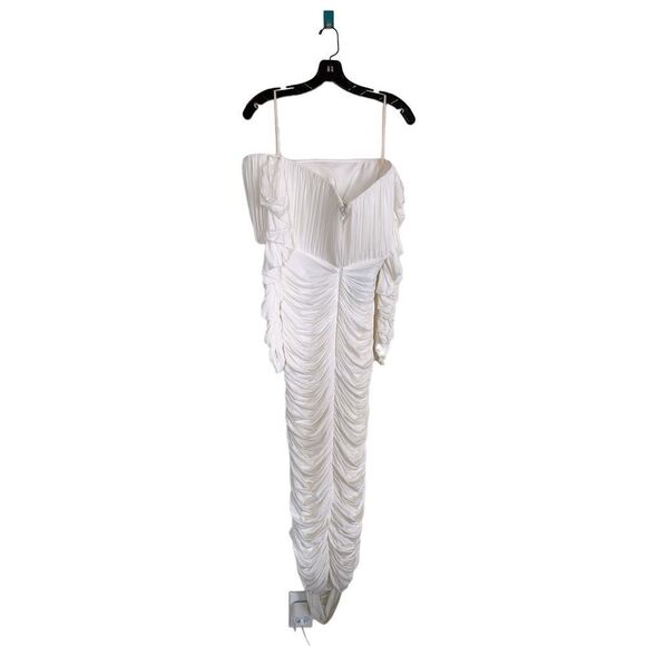 ALEX PERRY Sterling Ruched Long Sleeve Off Shoulder Dress AU14/US10 - Picture 7 of 12